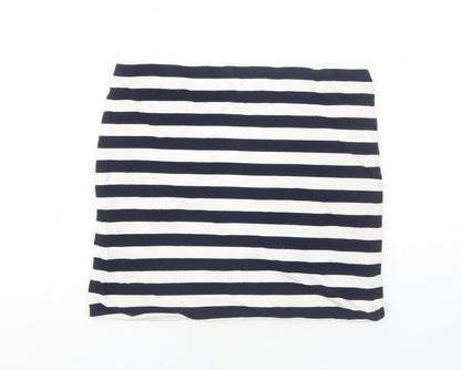 H&M Womens Blue Striped Cotton Bandage Skirt Size M