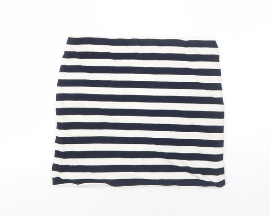 H&M Womens Blue Striped Cotton Bandage Skirt Size M