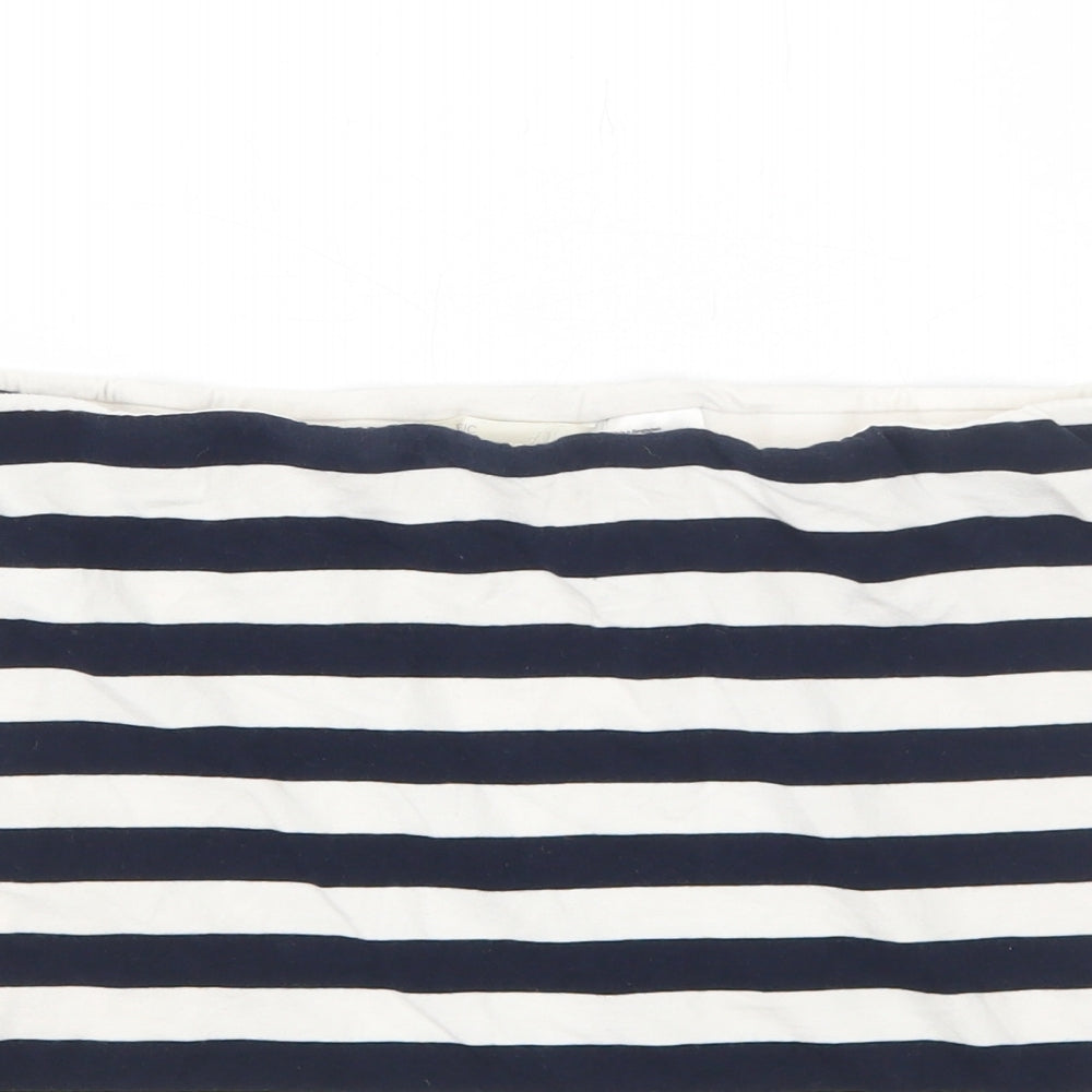 H&M Womens Blue Striped Cotton Bandage Skirt Size M