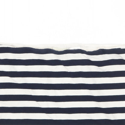 H&M Womens Blue Striped Cotton Bandage Skirt Size M