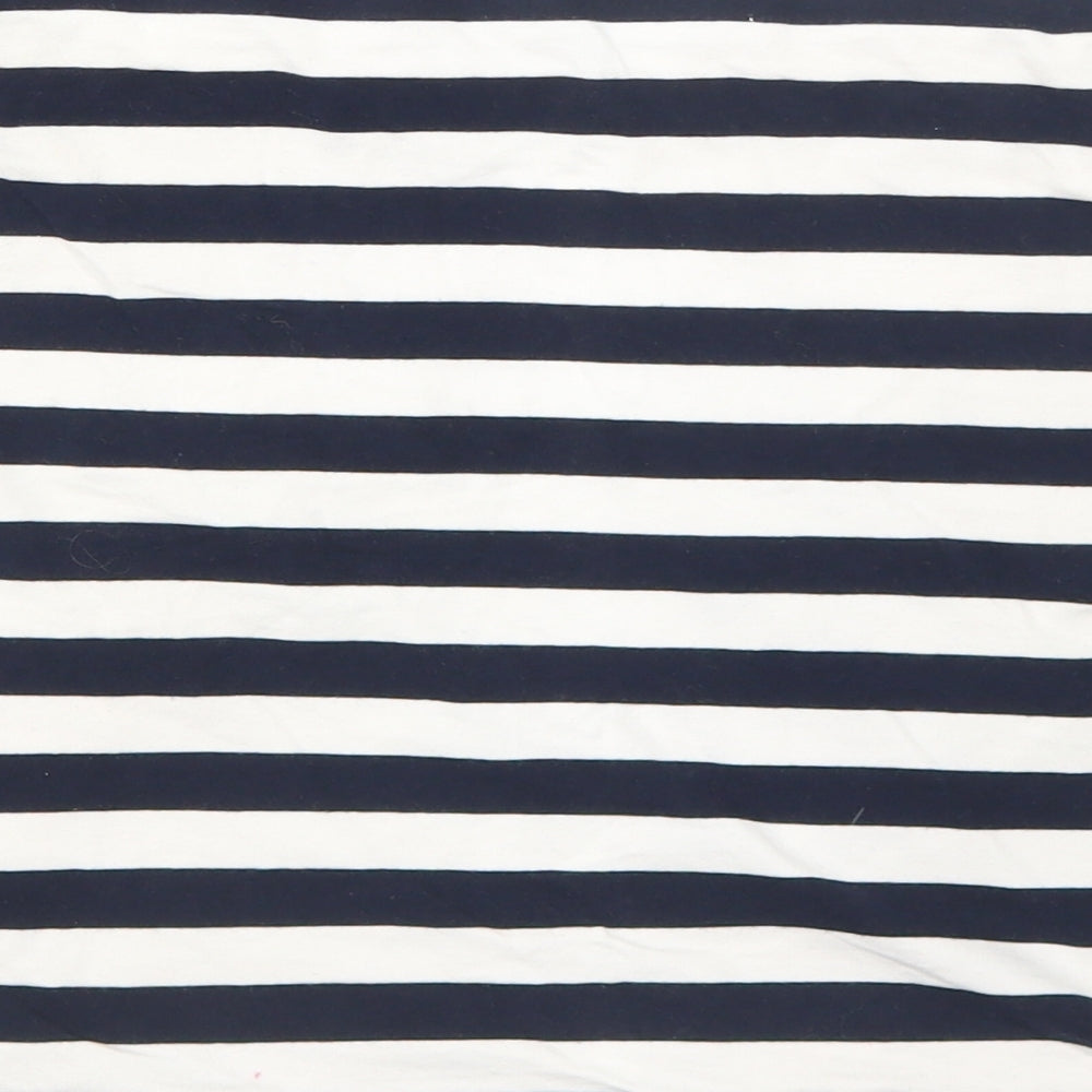 H&M Womens Blue Striped Cotton Bandage Skirt Size M