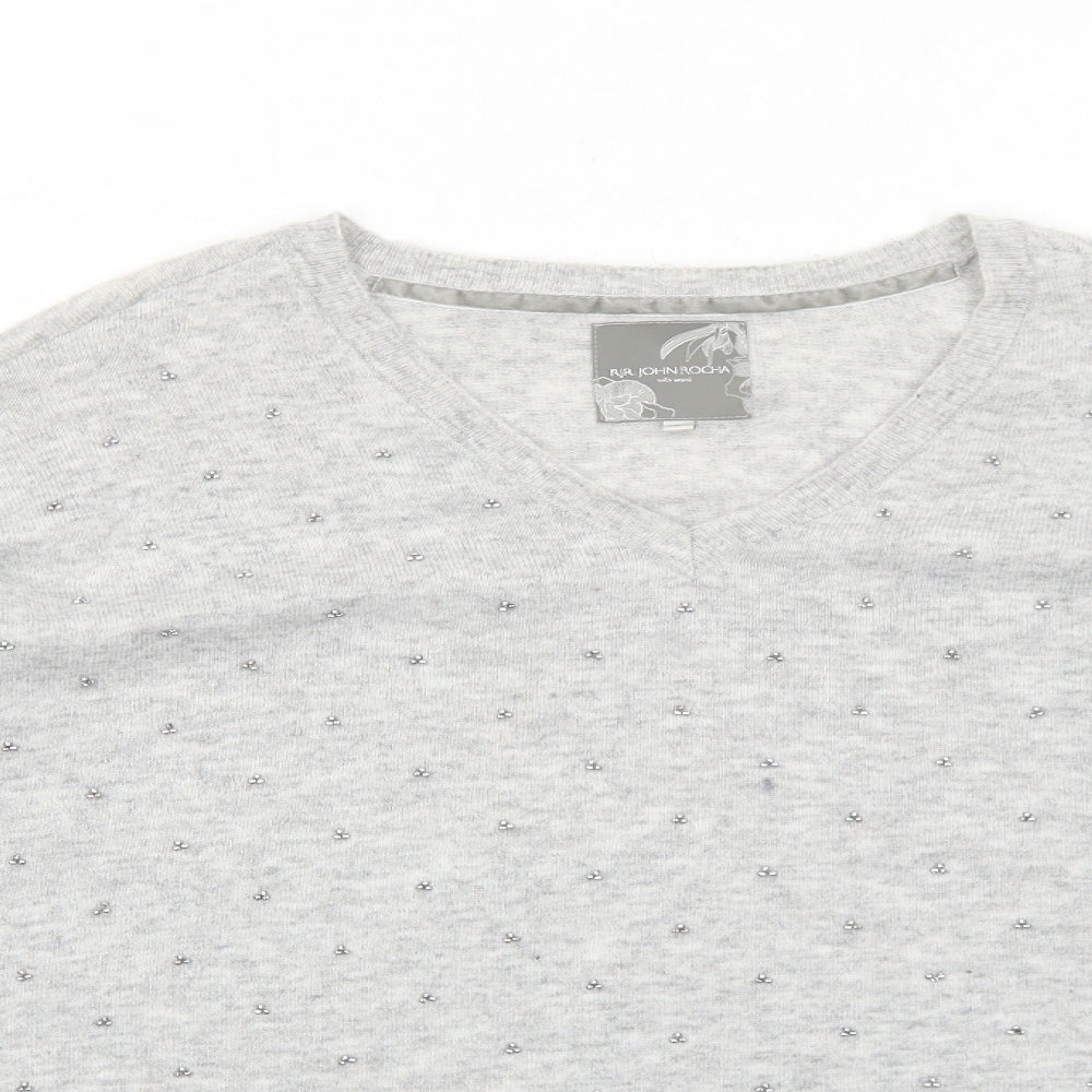 Womens UK Size 8 RJR.John Rocha Grey Pullover Jumper