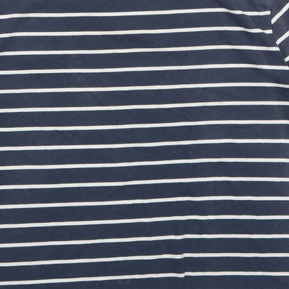 Jack Wills Womens Blue Striped Cotton Basic T-Shirt Size 10 Round Neck - Birds Print