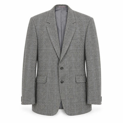 Quality Clothes Mens Grey Plaid Polyester Jacket Suit Jacket Size 42 Regular
