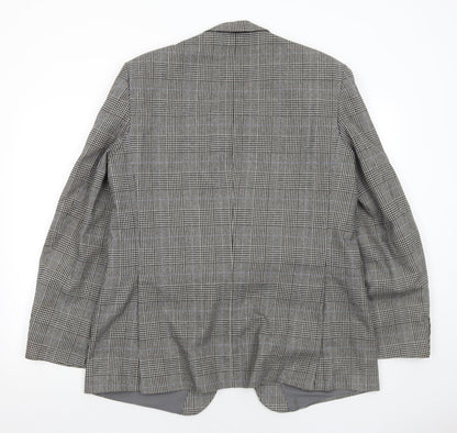 Quality Clothes Mens Grey Plaid Polyester Jacket Suit Jacket Size 42 Regular