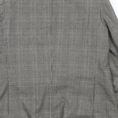 Quality Clothes Mens Grey Plaid Polyester Jacket Suit Jacket Size 42 Regular