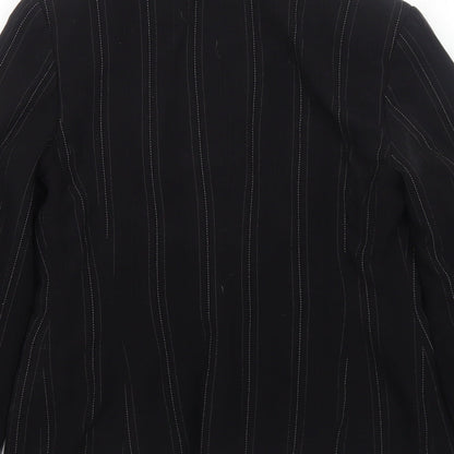 New Look Womens Black Striped Polyester Jacket Blazer Size 12