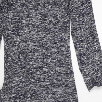 Studio M Womens Blue Polyester Jumper Dress Size S V-Neck Pullover