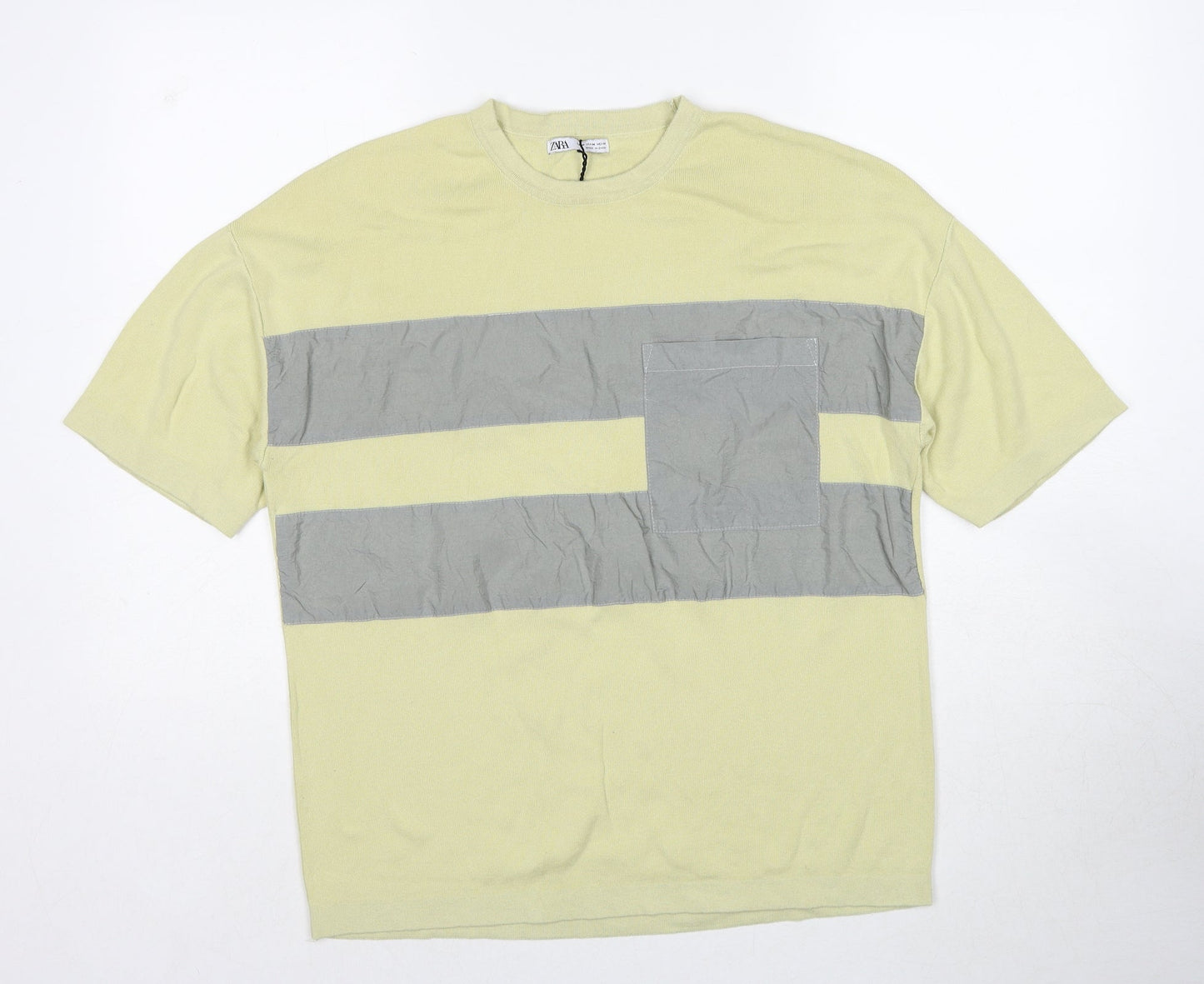 Womens UK Size M Zara Green Basic T-Shirt