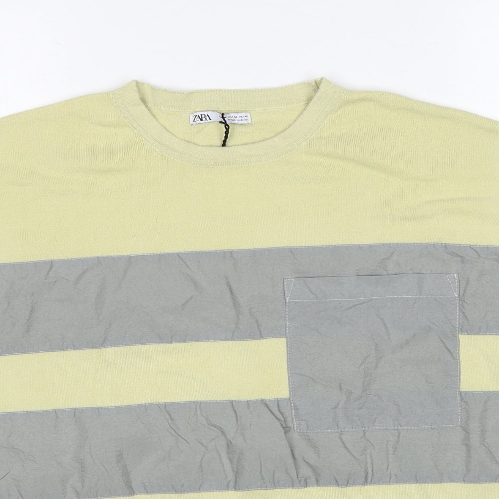 Womens UK Size M Zara Green Basic T-Shirt