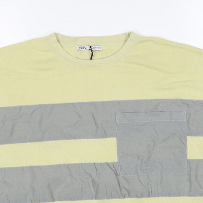 Womens UK Size M Zara Green Basic T-Shirt