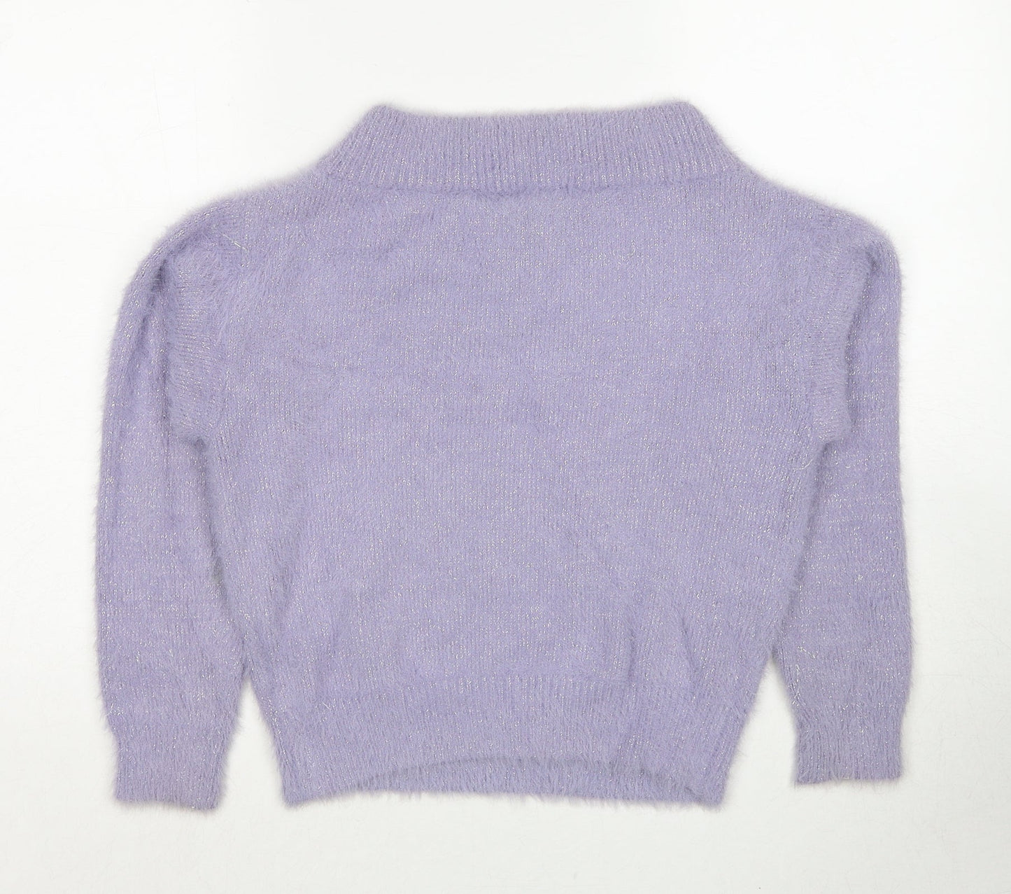 Magestic Legon Womens Purple V-Neck Polyester Pullover Jumper Size M