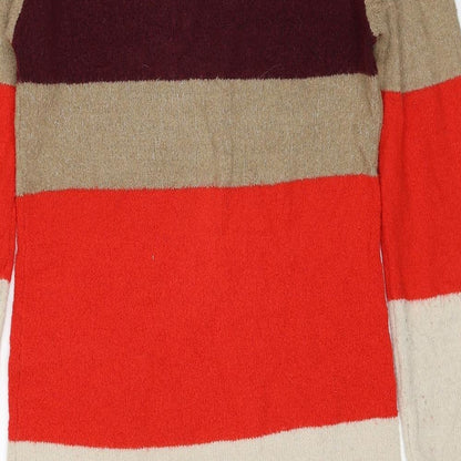 Brave Soul Womens Beige Colourblock Acrylic Kaftan Size S High Neck Pullover