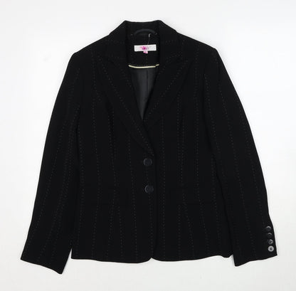 NEXT Womens Black Geometric Polyester Jacket Blazer Size 8
