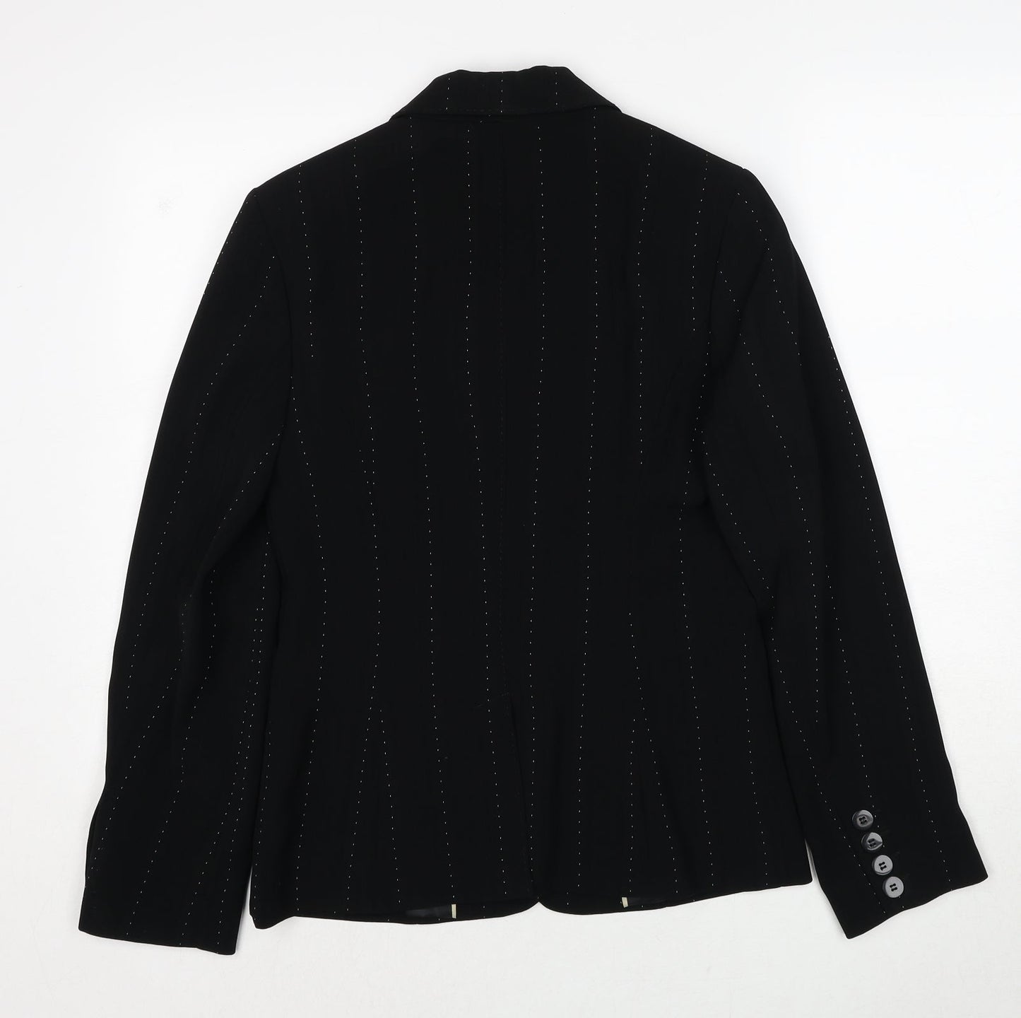NEXT Womens Black Geometric Polyester Jacket Blazer Size 8