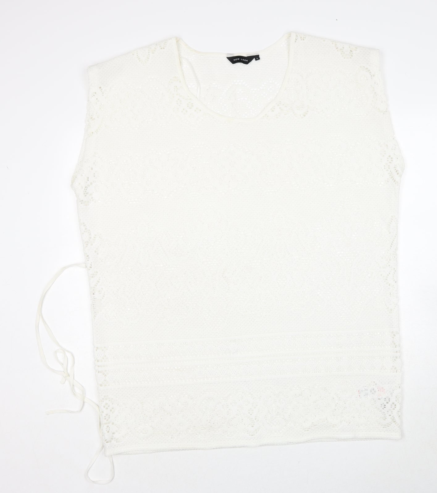 Womens UK Size L New Look White Basic Tank