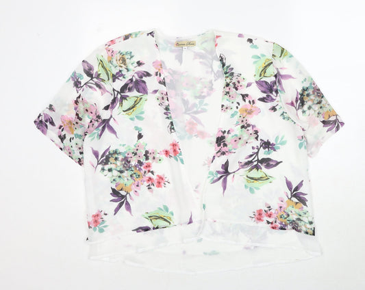 Womens UK Size 10 Cameo Rose White Cardigan Jumper
