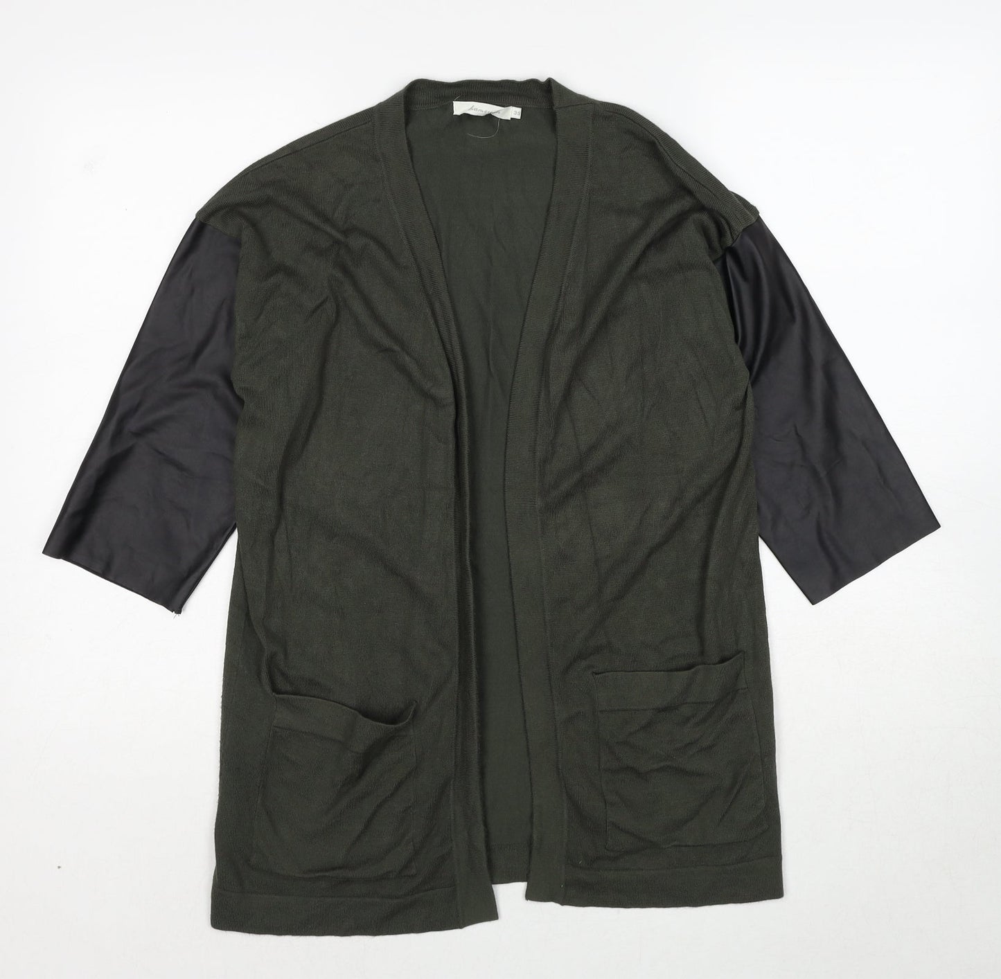 Lamorena Womens Green V-Neck Viscose Cardigan Jumper Size 10