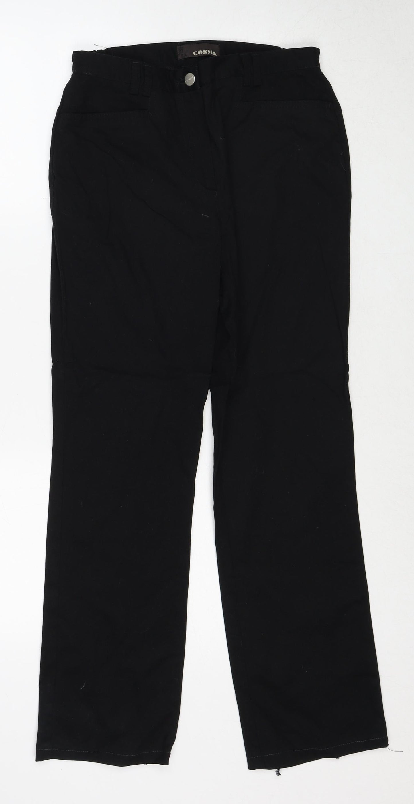 Cosna Womens Black Cotton Trousers Size 10 Regular Zip