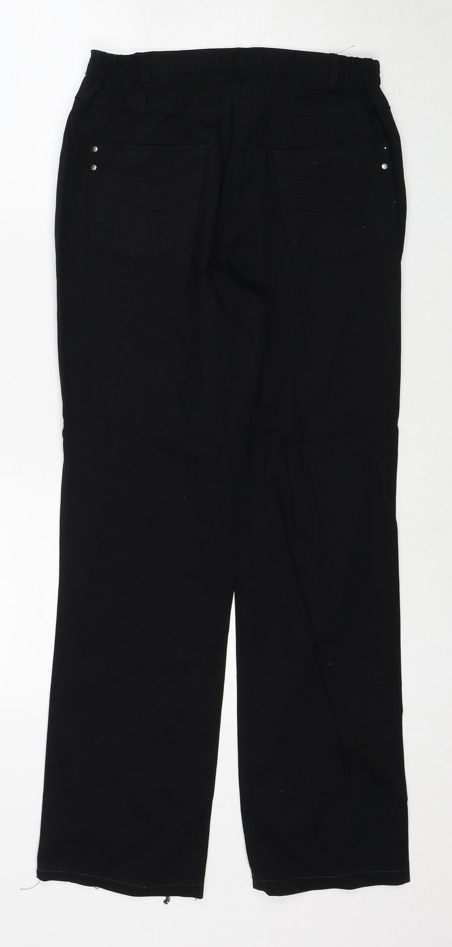 Cosna Womens Black Cotton Trousers Size 10 Regular Zip