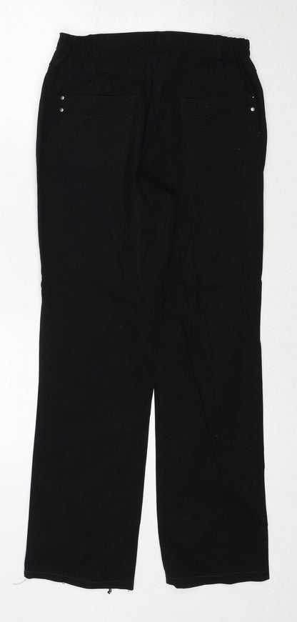 Cosna Womens Black Cotton Trousers Size 10 Regular Zip
