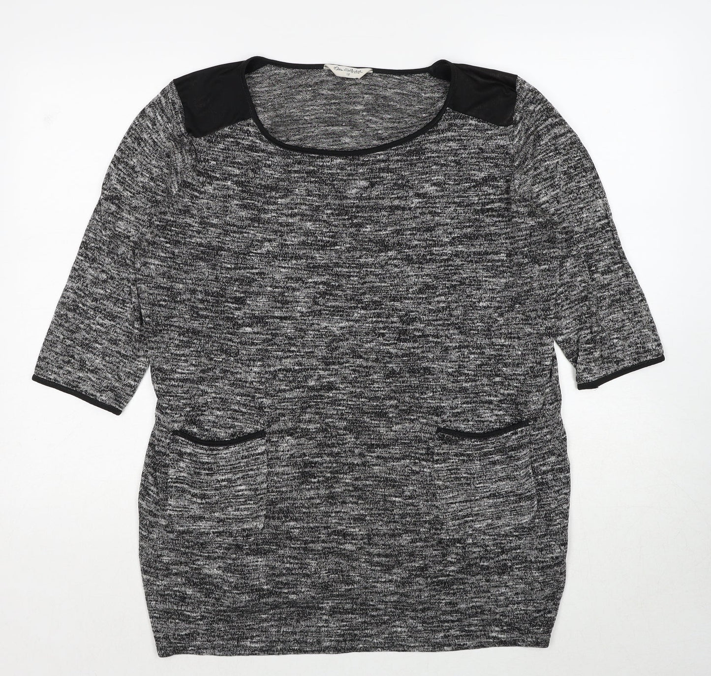 Womens UK Size 12 Miss Selfridge Grey Pullover Jumper