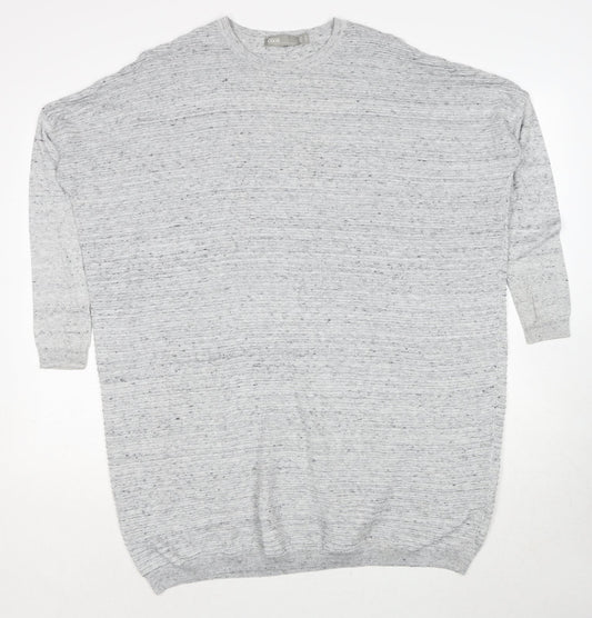 ASOS Womens Grey Polyester Jumper Dress Size 6 Round Neck Pullover