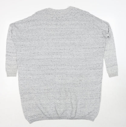 ASOS Womens Grey Polyester Jumper Dress Size 6 Round Neck Pullover