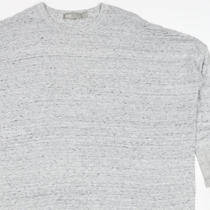 ASOS Womens Grey Polyester Jumper Dress Size 6 Round Neck Pullover