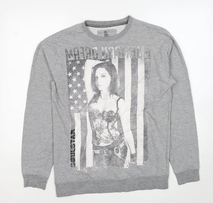 Soul Star Womens Grey Cotton Pullover Sweatshirt Size L Pullover