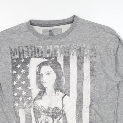 Soul Star Womens Grey Cotton Pullover Sweatshirt Size L Pullover