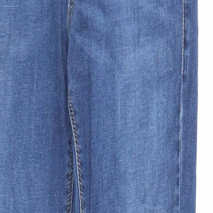 Topshop Womens Blue Cotton Skinny Jeans Size 28 in L30 in Regular Zip