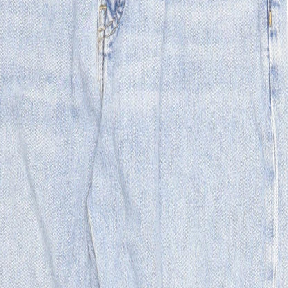 Topshop Womens Blue Cotton Straight Jeans Size 25 in L32 in Regular Zip