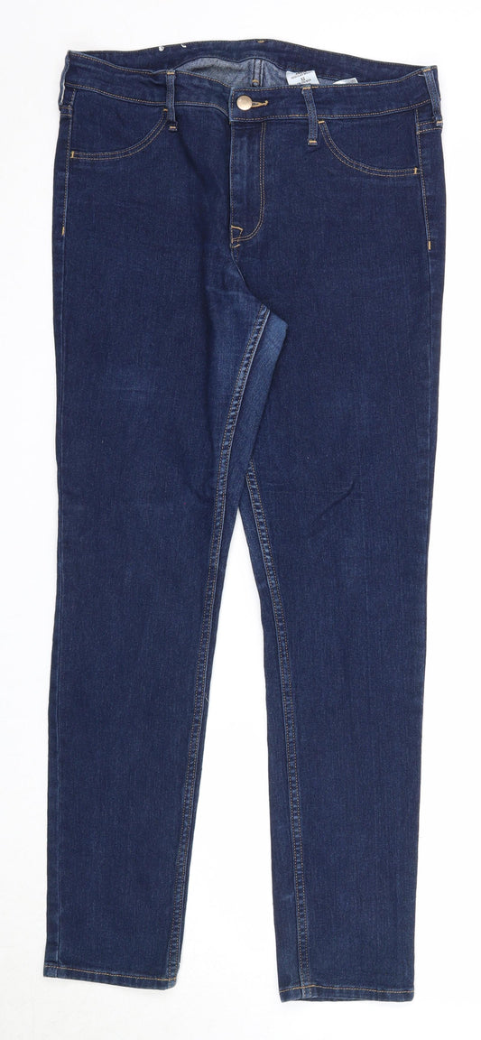 Womens UK Size 32 in H&M Regular Fit Straight Blue Jeans