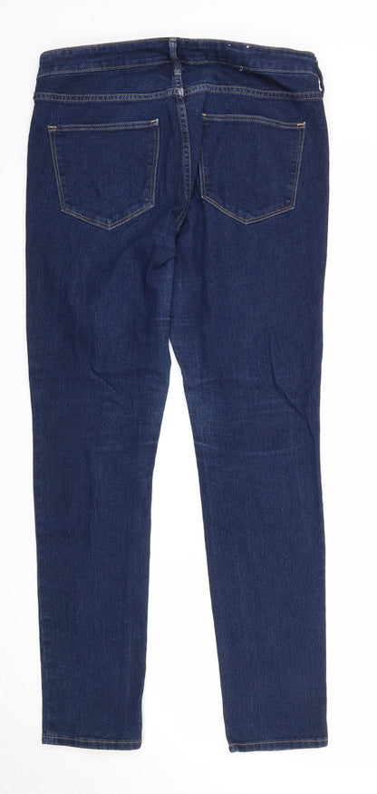 Womens UK Size 32 in H&M Regular Fit Straight Blue Jeans