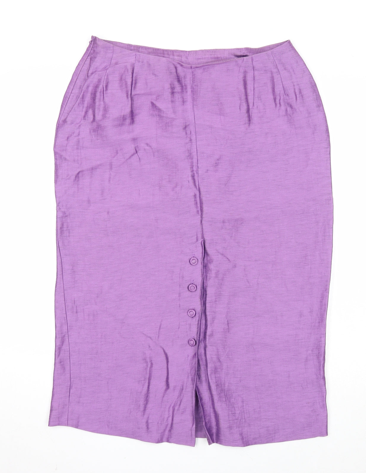 Alex & Co Womens Purple Herringbone Linen Maxi Skirt Size 14 Zip