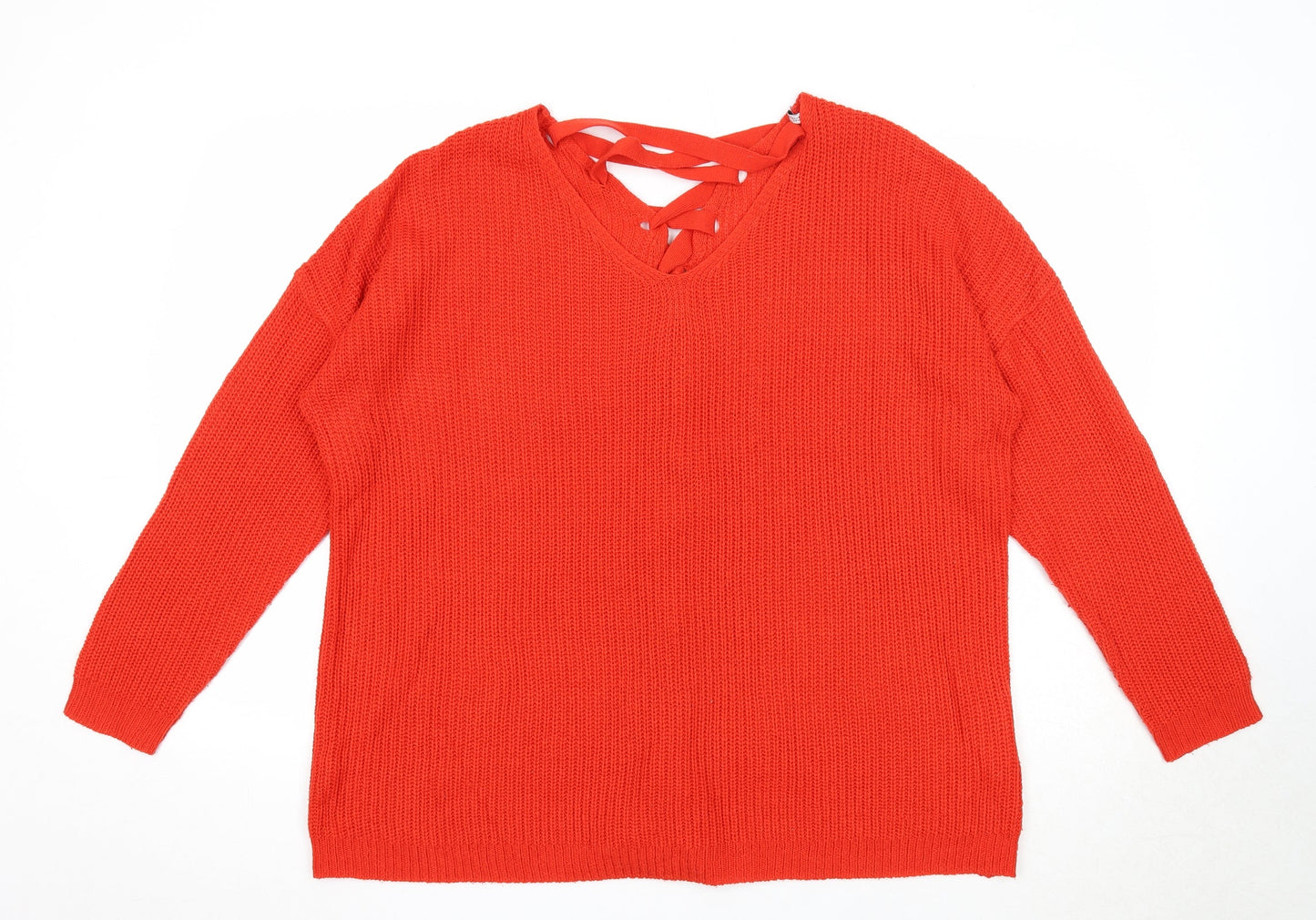 Womens UK Size M Capsule Orange Pullover Jumper