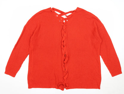 Womens UK Size M Capsule Orange Pullover Jumper
