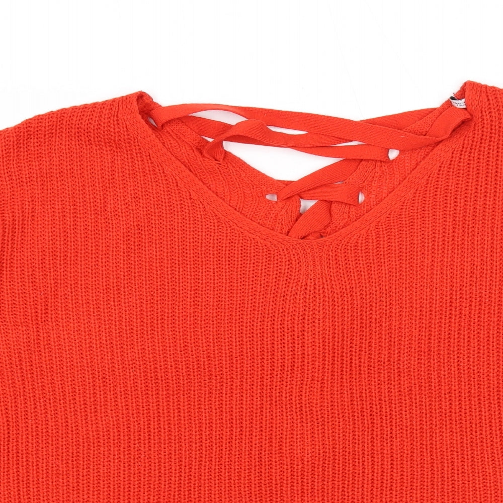 Womens UK Size M Capsule Orange Pullover Jumper