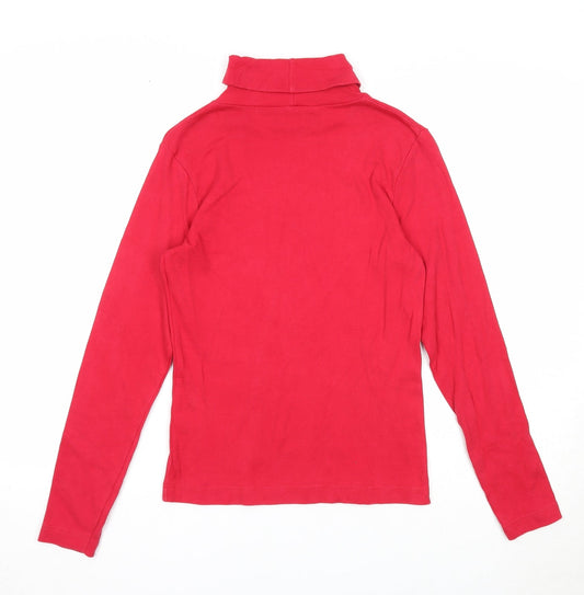 BHS Womens Red Roll Neck Cotton Pullover Jumper Size 8