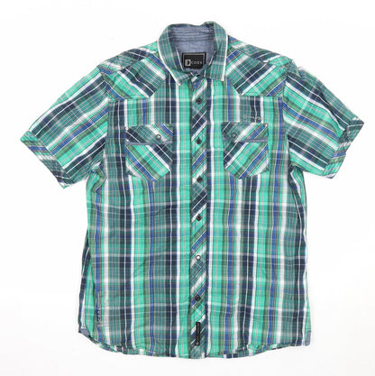 Mens UK Size M D Code Multicoloured  Button-Up Short Sleeve Casual Shirt