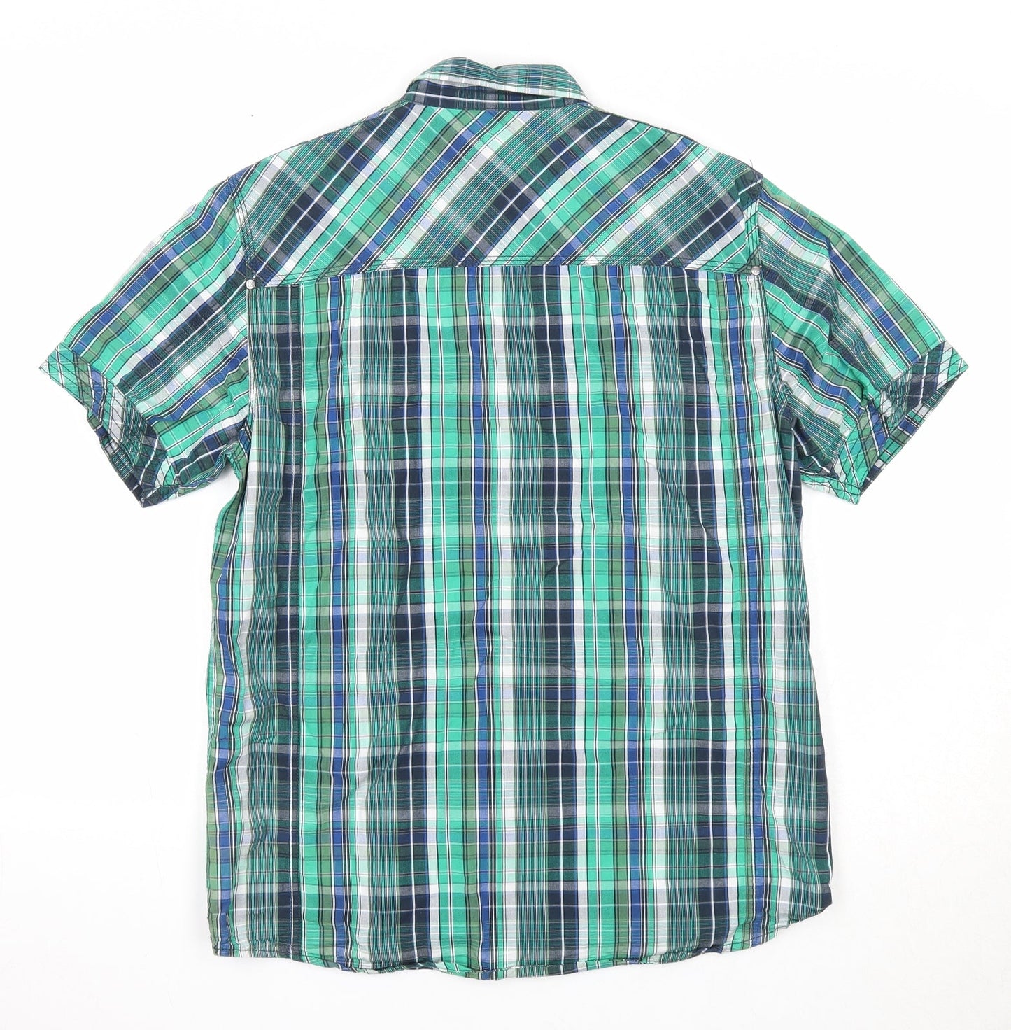 Mens UK Size M D Code Multicoloured  Button-Up Short Sleeve Casual Shirt