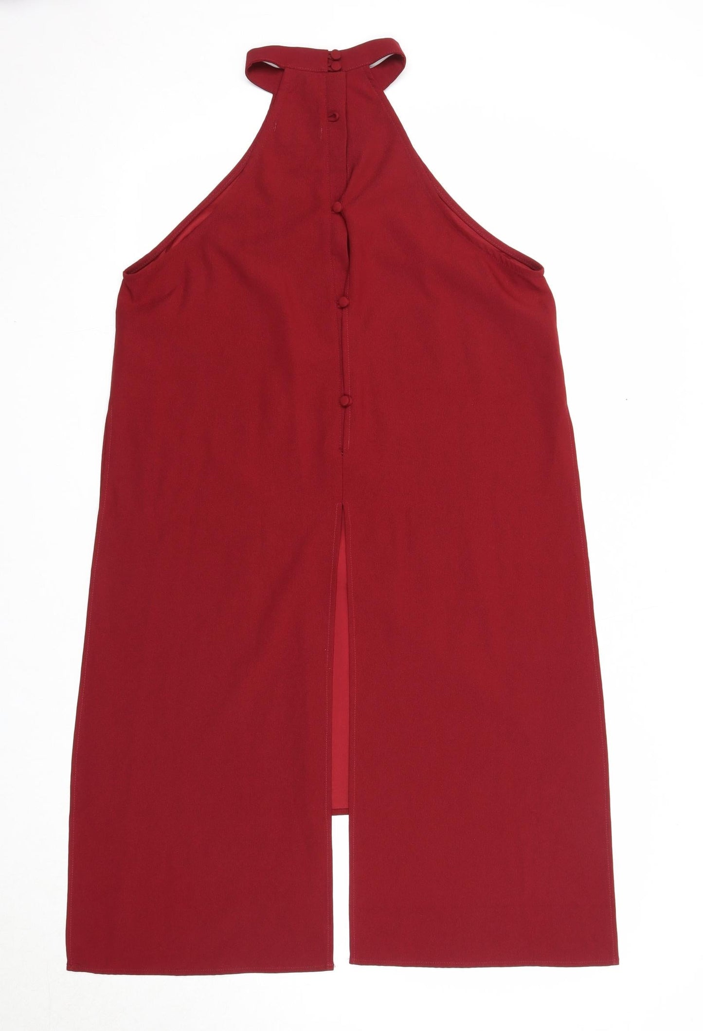 Glamorous Womens Red Polyester Basic Blouse Size M Halter - Open Back Detail