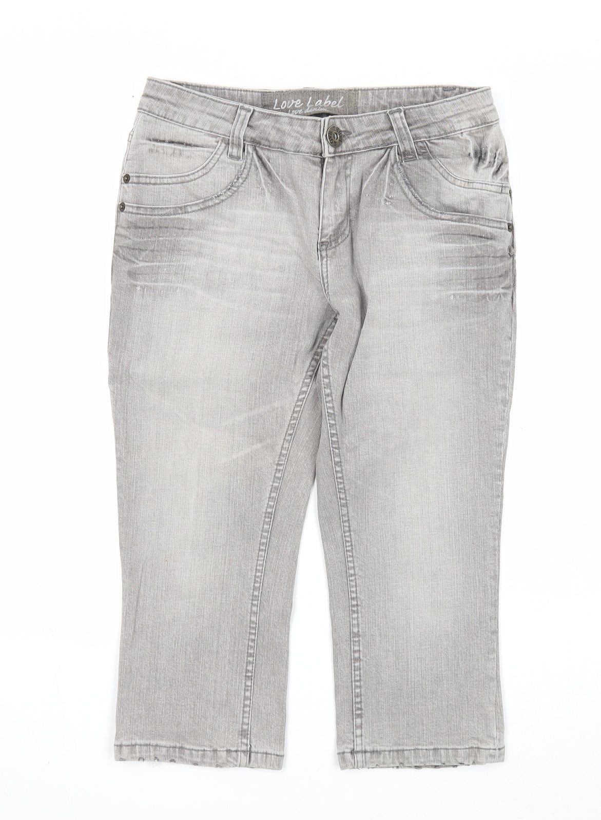 Womens UK Size 10 Love Label Regular Fit Straight Grey Jeans
