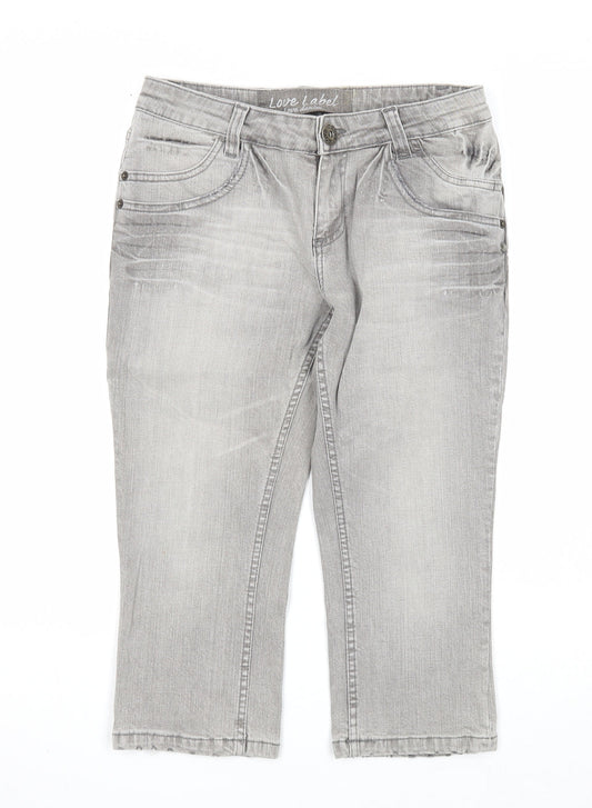 Womens UK Size 10 Love Label Regular Fit Straight Grey Jeans