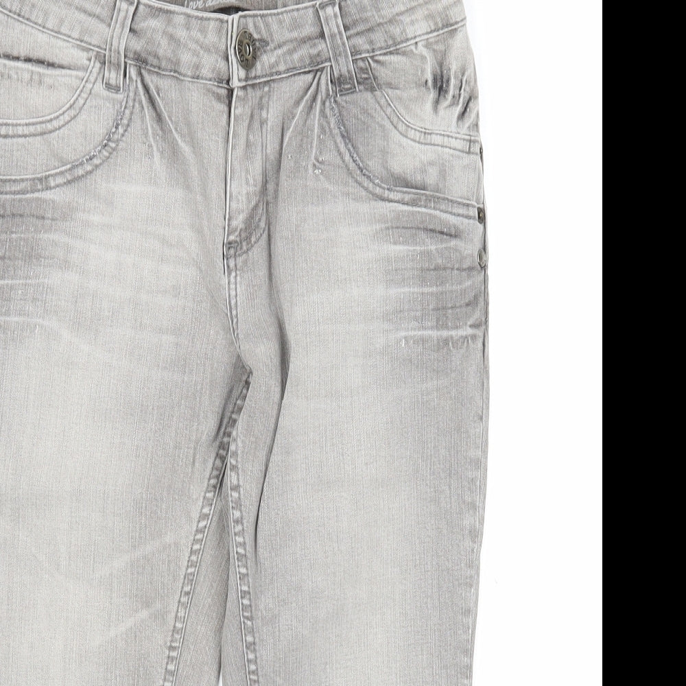 Womens UK Size 10 Love Label Regular Fit Straight Grey Jeans