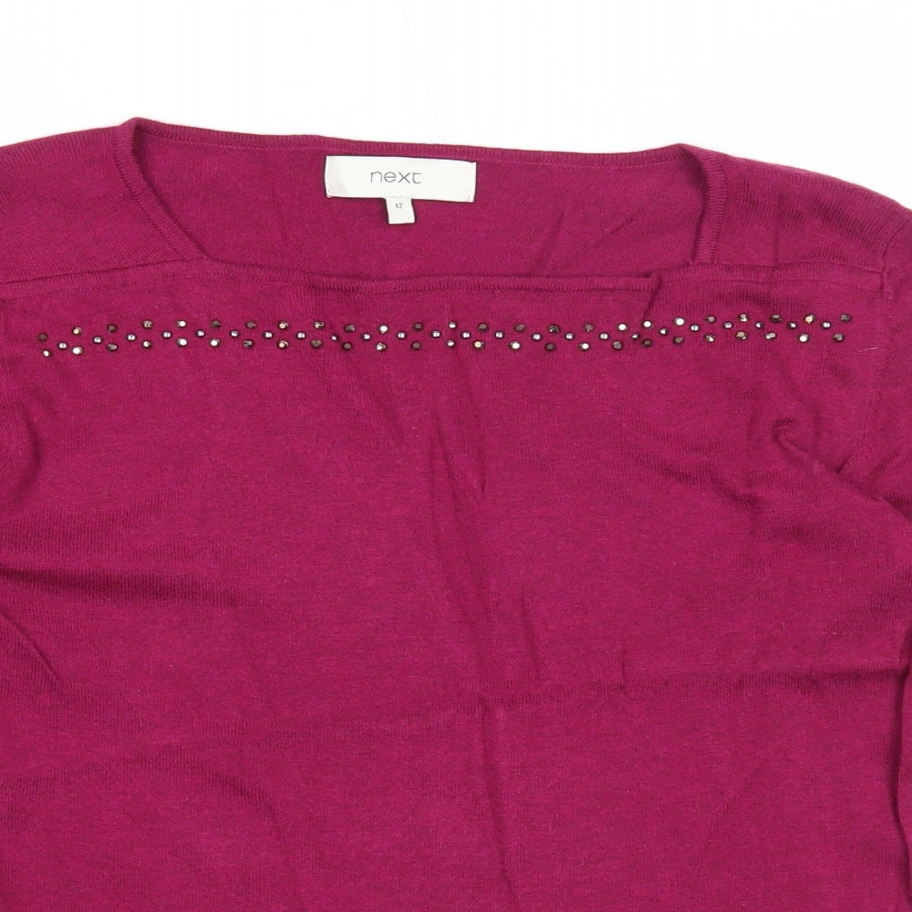 Womens UK Size 12 NEXT Purple Pullover Jumper
