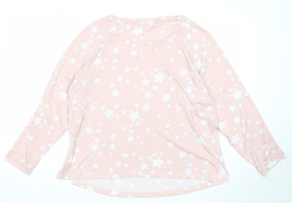 Dorothy Perkins Womens Pink Round Neck Geometric Polyester Pullover Jumper Size M - Star Pattern
