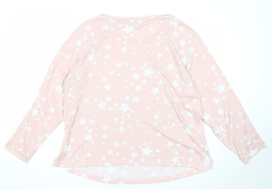 Dorothy Perkins Womens Pink Round Neck Geometric Polyester Pullover Jumper Size M - Star Pattern