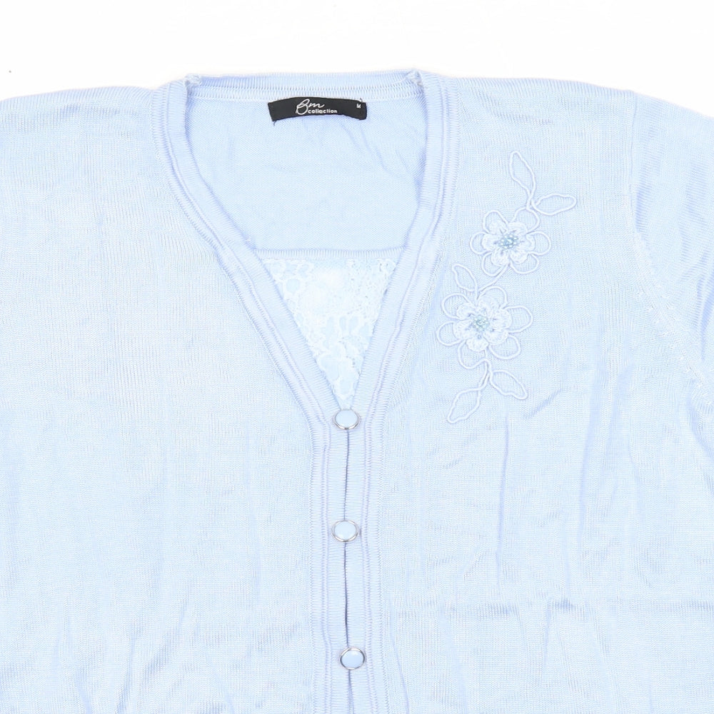 Womens UK Size M Bonmarché Blue Cardigan Jumper